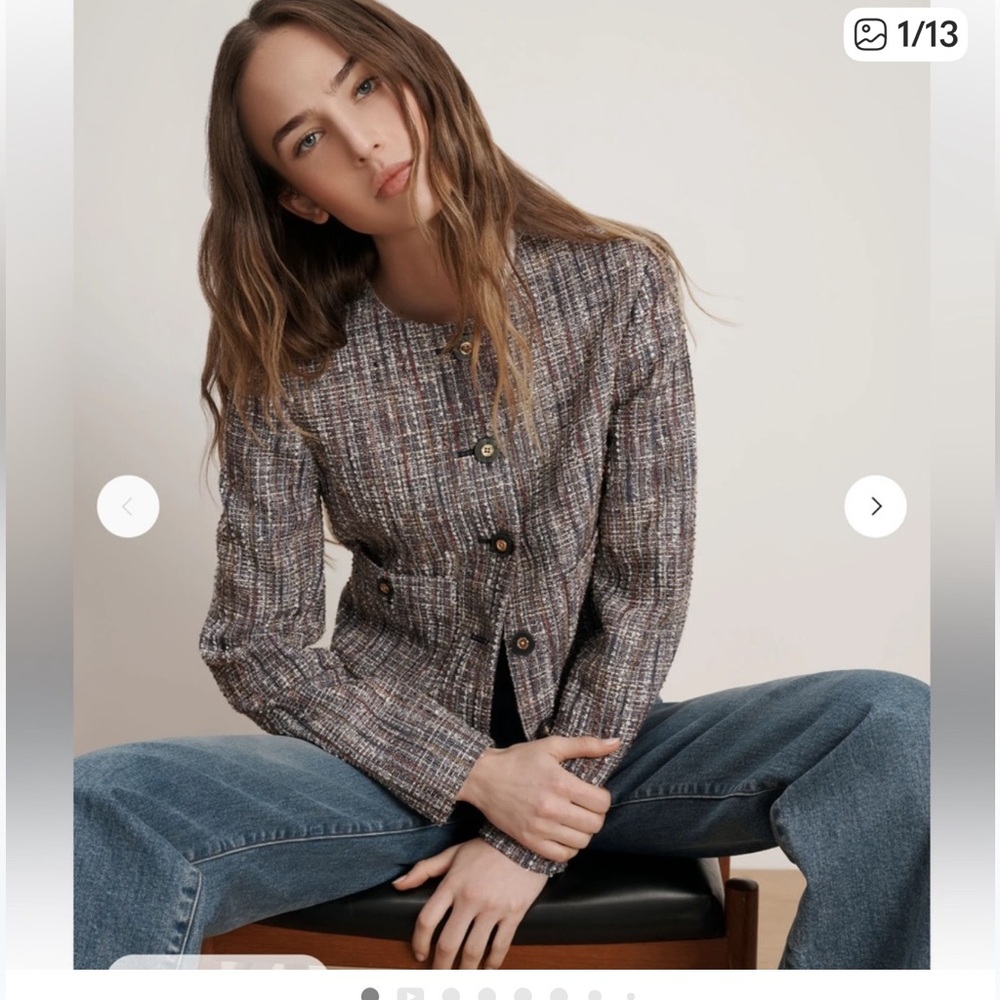 Veronica Beard 🔥 Andrea Cotton Tweed Jacket